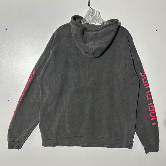 PRETTY LITTLE THING Gray Worlwide Graphic Print Pullover Hoodie Women's Size XL - Picture 4 of 7